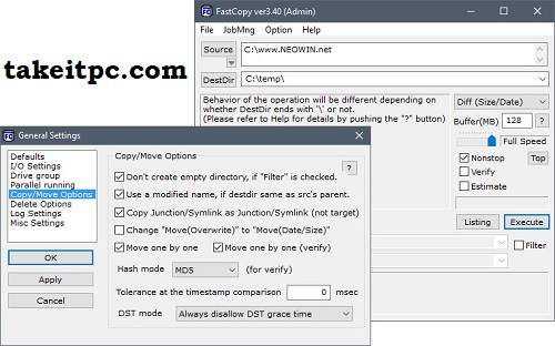 برنامج FastCopy للكمبيوتر الشخصي تنزيل مجاني لنظامي التشغيل (مصر)